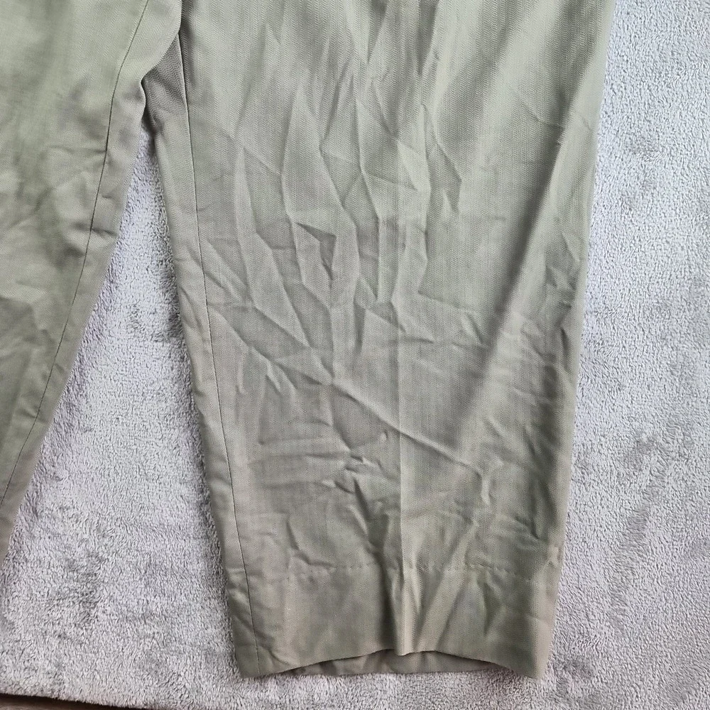 Canali Proposta Mens Wool Dress Pants Green Pleated 38 Luxury Made In Italy